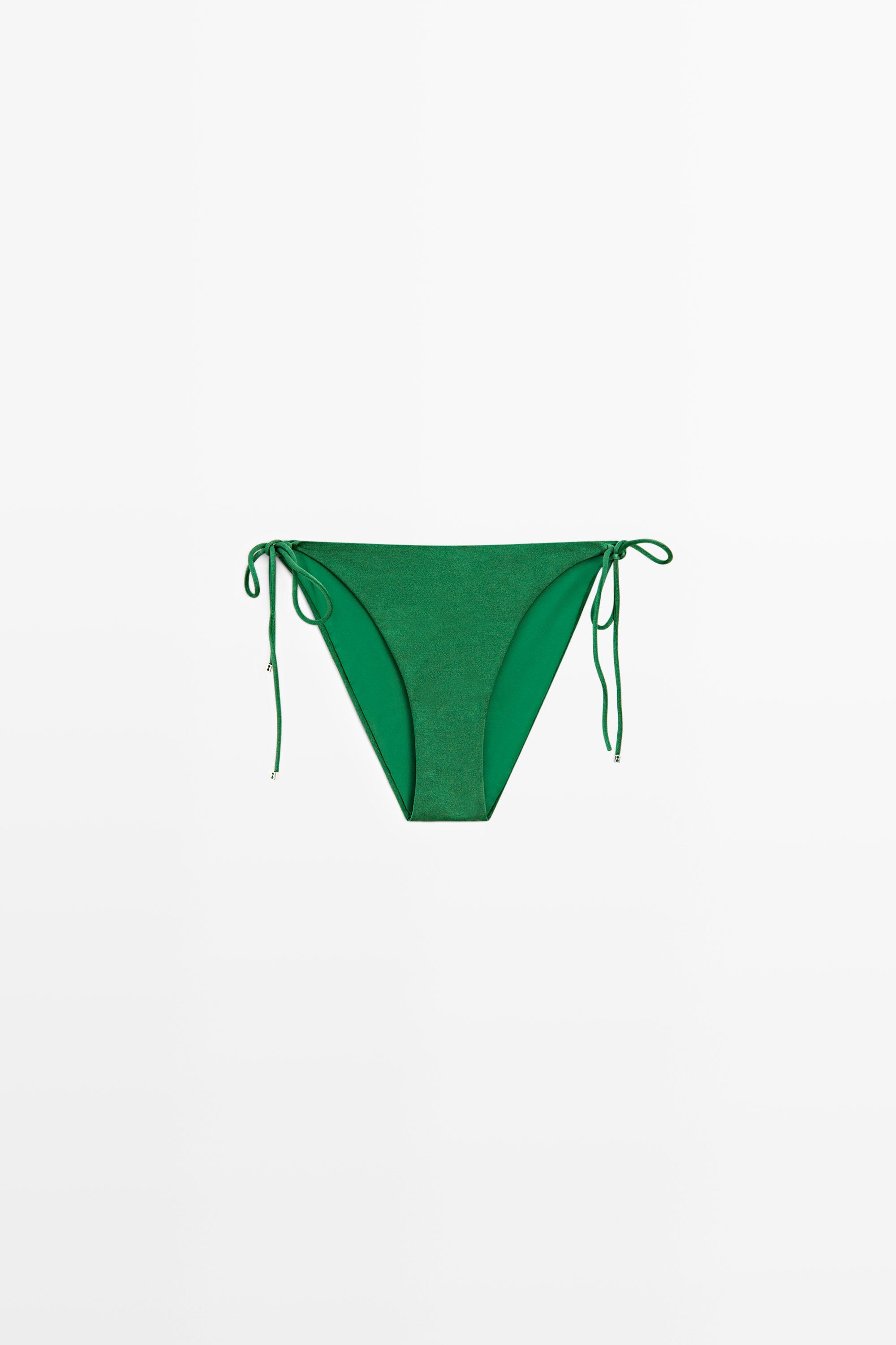 Shiny bikini bottoms with bow